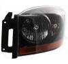 dodge truck front headlight lens and housing with black trim