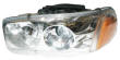 GMC Yukon Denali headlight lens cover and housing assembly